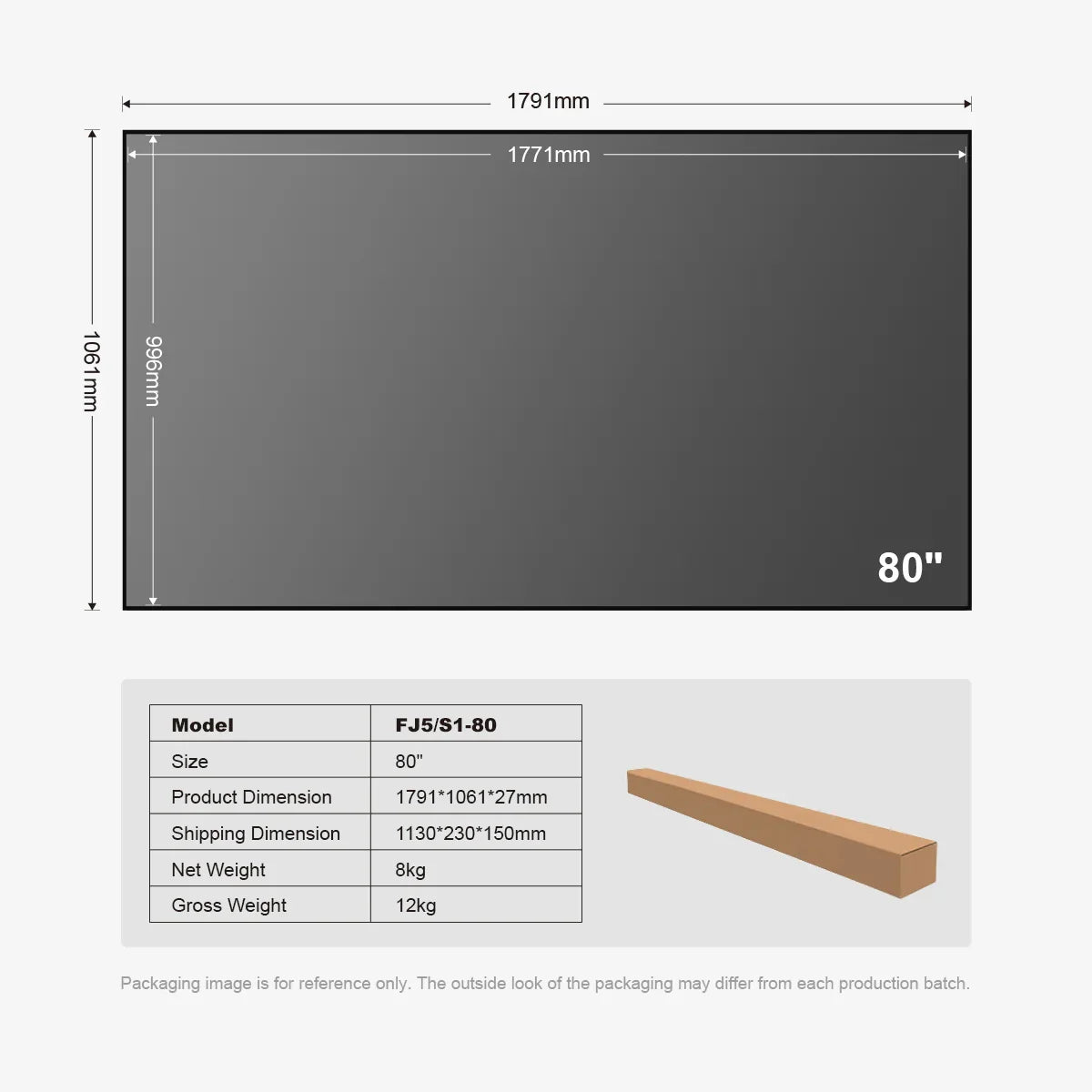 Winways UST Throw ALR Fixed Frame Lenticular Screen