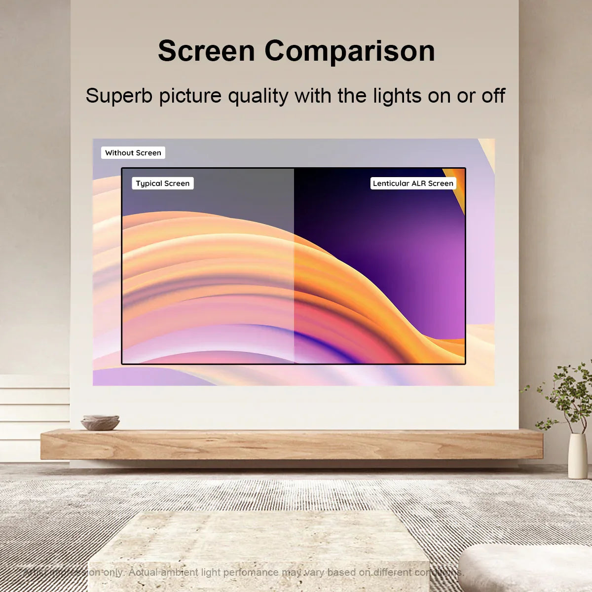 Winways UST Throw ALR Fixed Frame Lenticular Screen