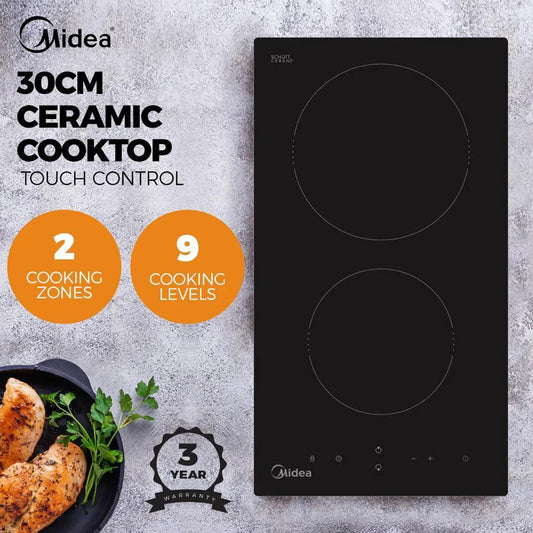 Midea 30cm Ceramic Cooktop with 2 Zone