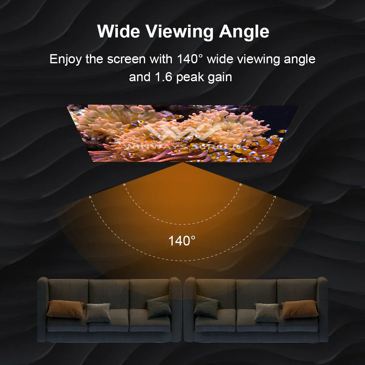 Winways Medium Throw ALR Fixed Frame Fresnel Screen