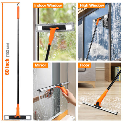 JEHONN Window Shower Squeegee for Glass Door with 152 CM Long Handle,Orange