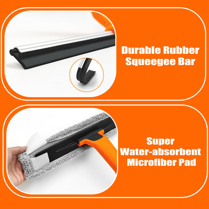 JEHONN Window Shower Squeegee for Glass Door with 152 CM Long Handle,Orange