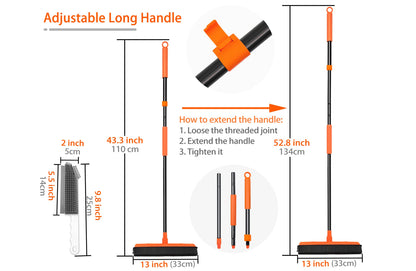 JEHONN Rubber Broom with Squeegee