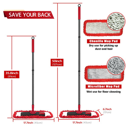 JEHONN Microfiber Floor Mops Scouring Pad