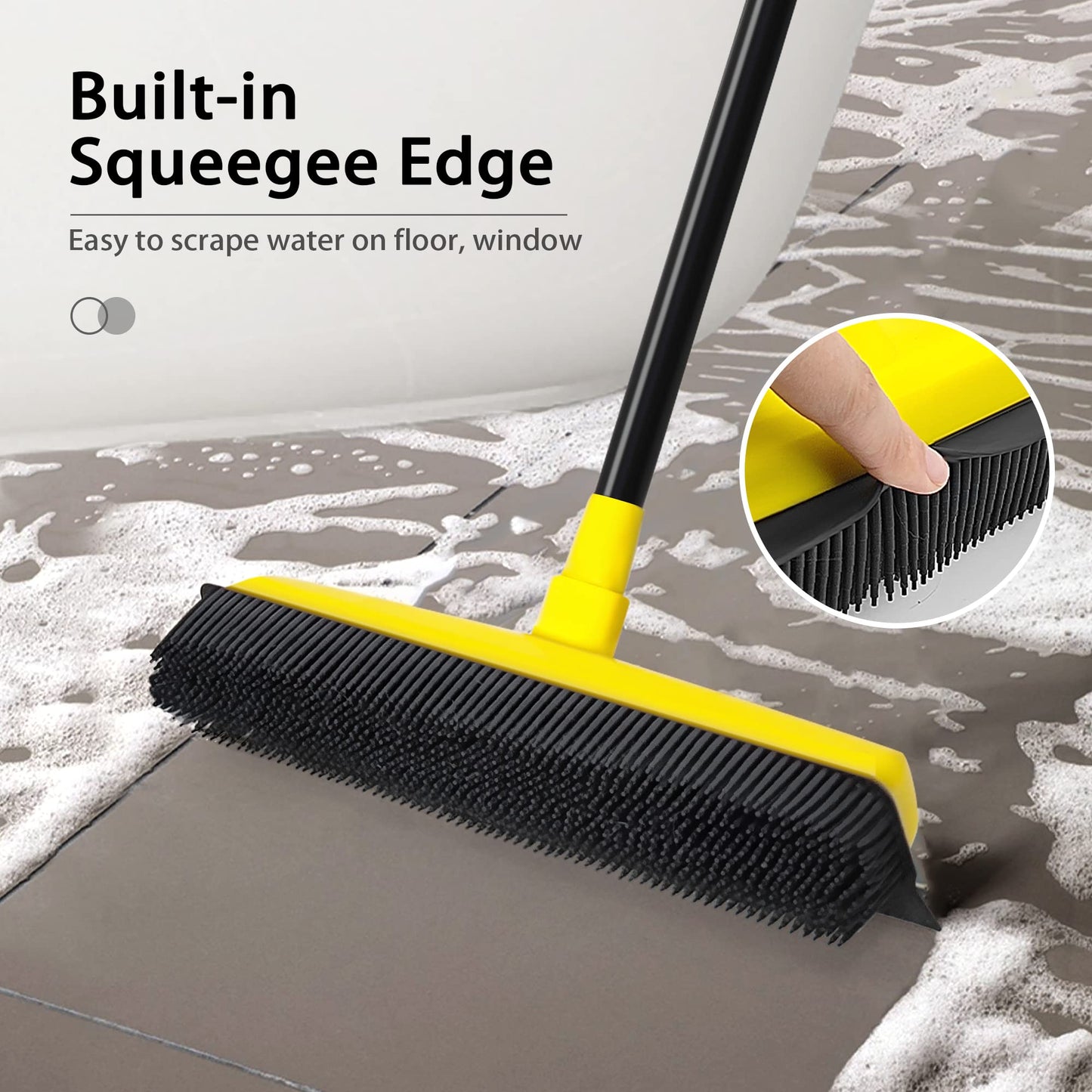JEHONN Rubber Broom with Squeegee