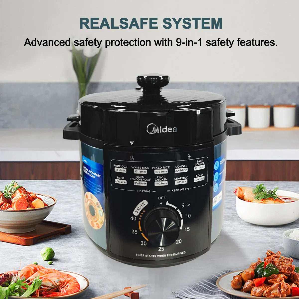Midea 5L Pressure Cooker 24-Hour Pre-Set Timer