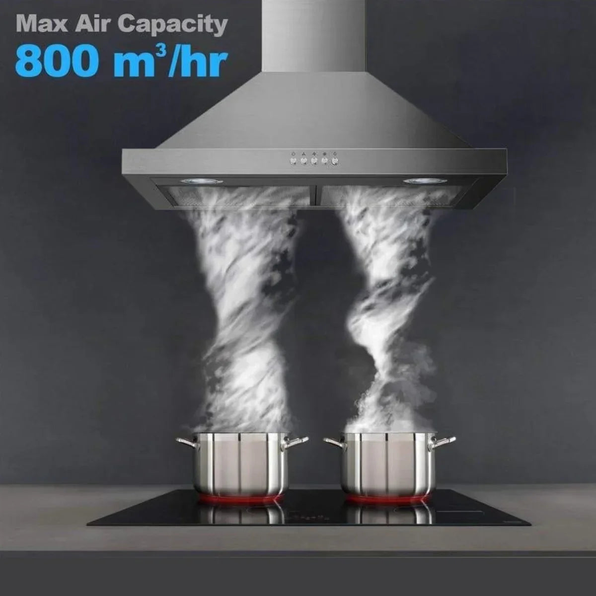 Midea 60cm Canopy Rangehood - Stainless Steel