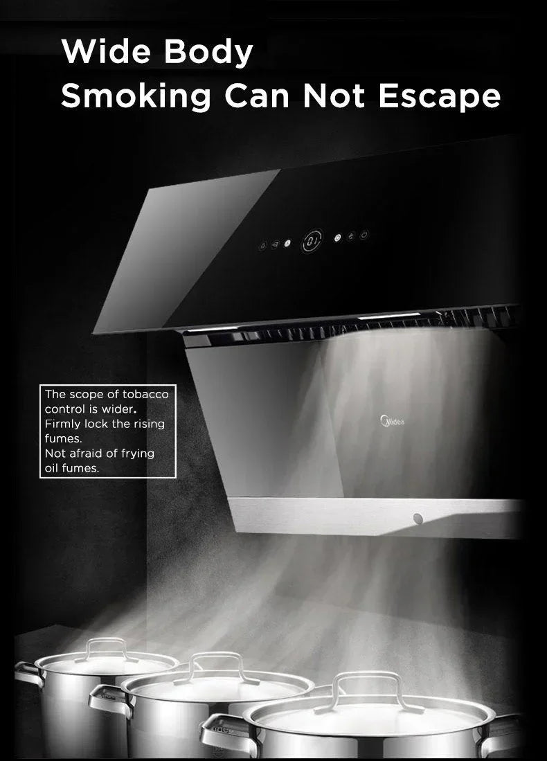 Midea 90cm Angled RangeHood High Temperature Self-Cleaning
