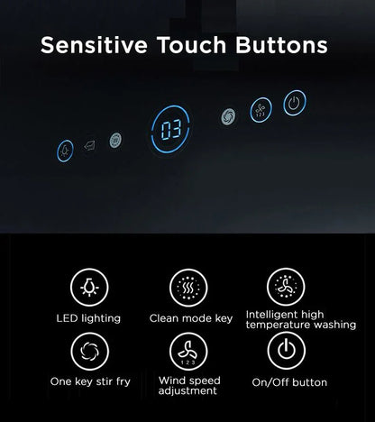 Midea 90cm Angled RangeHood High Temperature Self-Cleaning