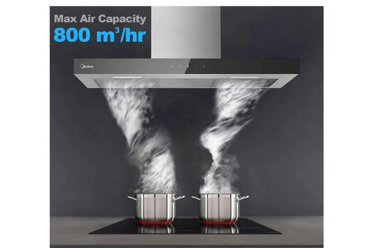 Midea 90cm T-Shape Canopy Rangehood - Black