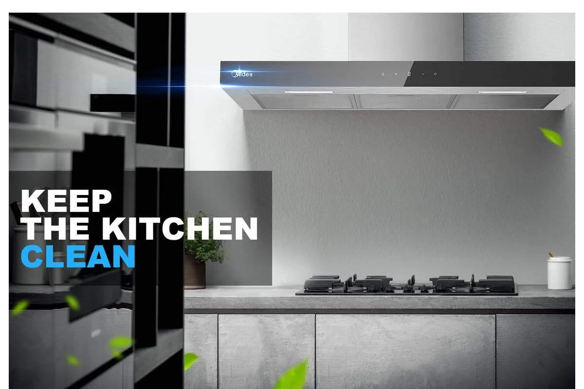 Midea 90cm T-Shape Canopy Rangehood - Black