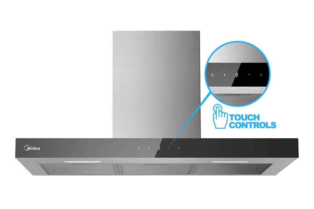 Midea 90cm T-Shape Canopy Rangehood - Black