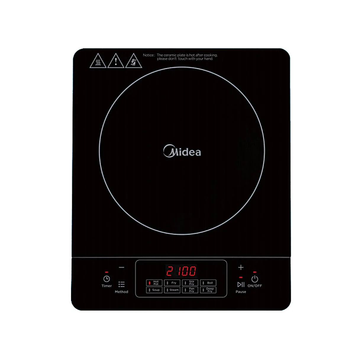 Midea Portable Induction Cooker 3-hour timer with Stainless Steel Pot
