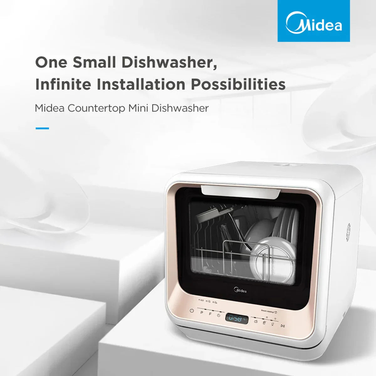 [Refurbished] Midea Benchtop Mini Dishwasher Multifunctional 3 Place Dish Washing