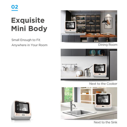 Midea 3rd Gen Benchtop Mini Dishwasher Multifunctional 3 Place Dish Washing Latest Version Water Tray Included