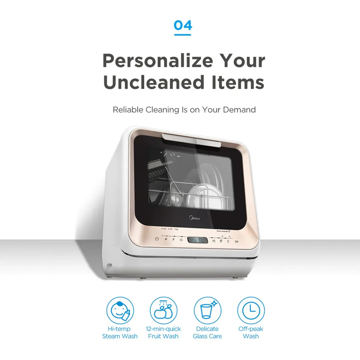 [Refurbished] Midea Benchtop Mini Dishwasher Multifunctional 3 Place Dish Washing