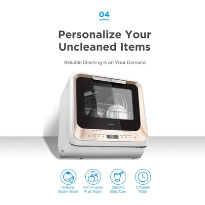 [Refurbished] Midea Benchtop Mini Dishwasher Multifunctional 3 Place Dish Washing