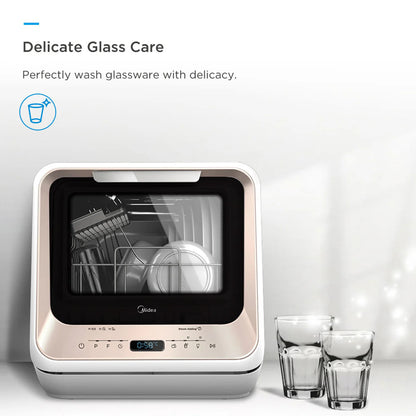 Midea 3rd Gen Benchtop Mini Dishwasher Multifunctional 3 Place Dish Washing Latest Version Water Tray Included