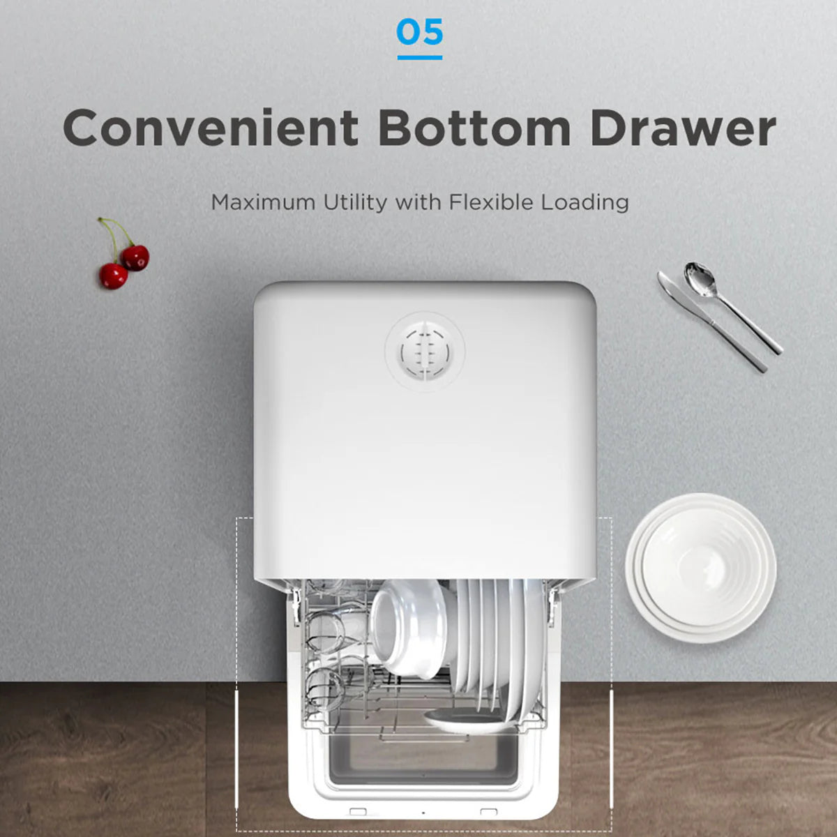 Midea 3rd Gen Benchtop Mini Dishwasher Multifunctional 3 Place Dish Washing Latest Version Water Tray Included