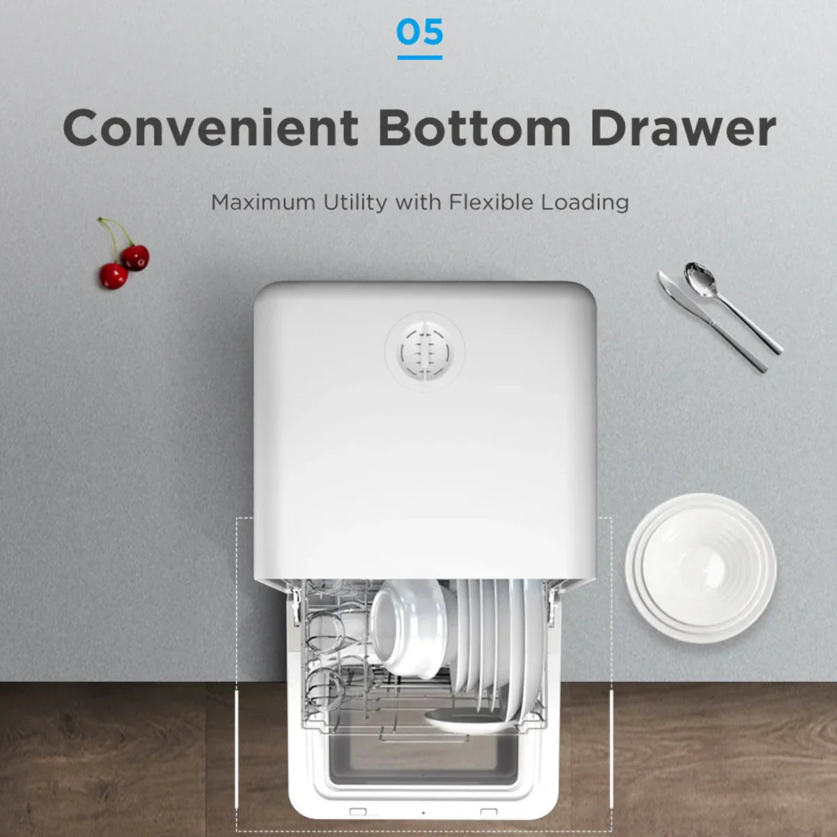 [Refurbished] Midea Benchtop Mini Dishwasher Multifunctional 3 Place Dish Washing