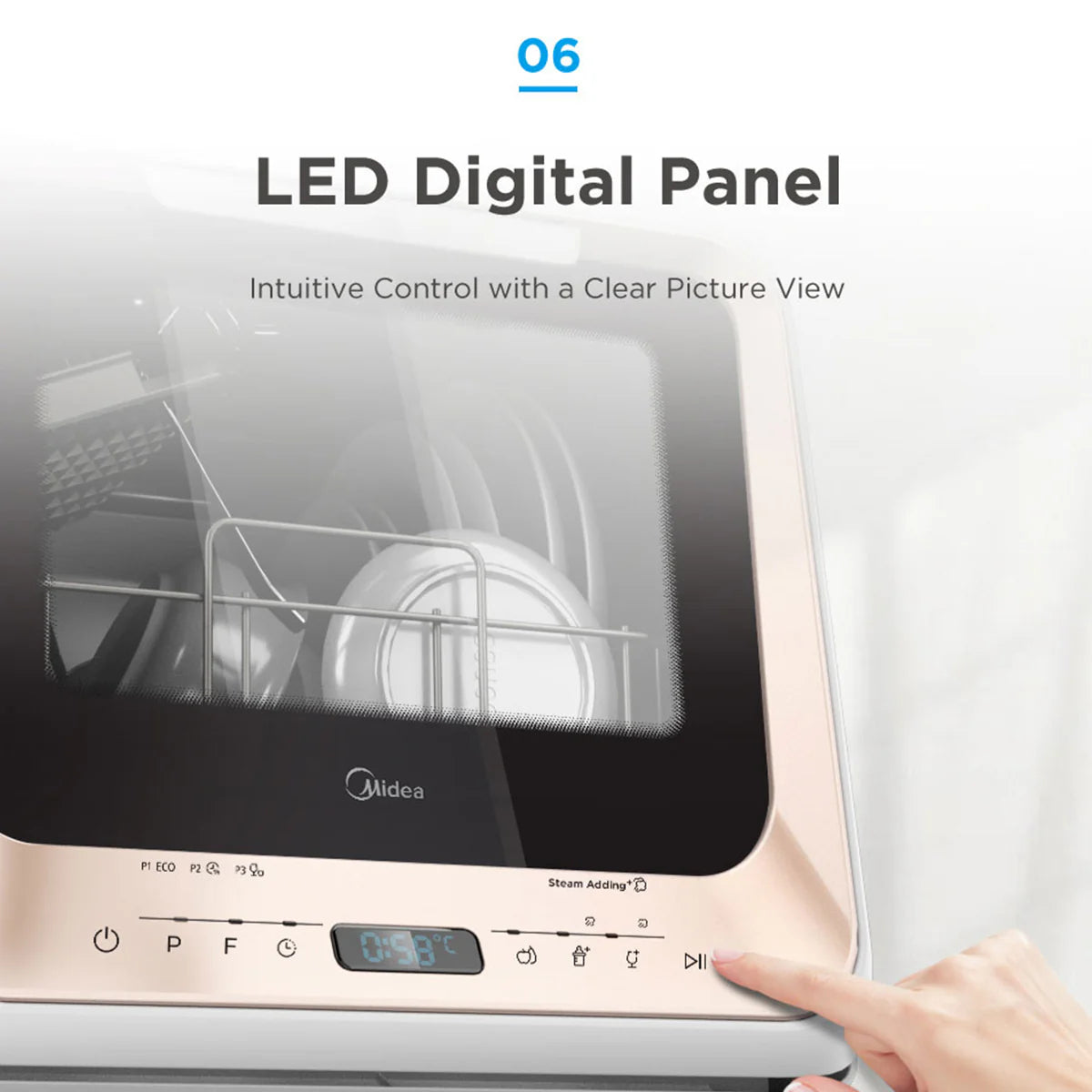 Midea 3rd Gen Benchtop Mini Dishwasher Multifunctional 3 Place Dish Washing Latest Version Water Tray Included