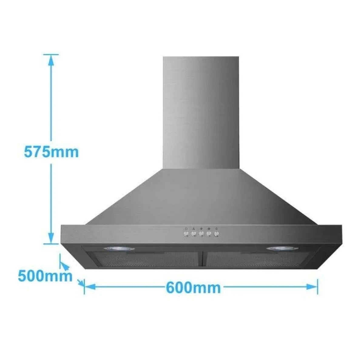 Midea 60cm Canopy Rangehood - Stainless Steel