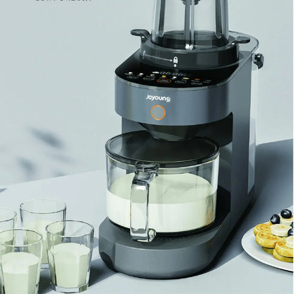 JOYOUNG Fully Automatic Glass Blender 8 Presets, Self-Cleaning, Ideal for Kitchen, Soy Milk, Almond Milk, Shakes, Smoothies, Black