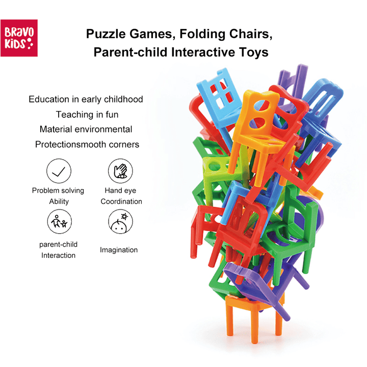Bravokids puzzle game folding chair toys 88pcs - Latest Living