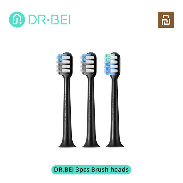 DR.BEI Sonic Electric Toothbrush Heads (Black Gold)  3 Pack